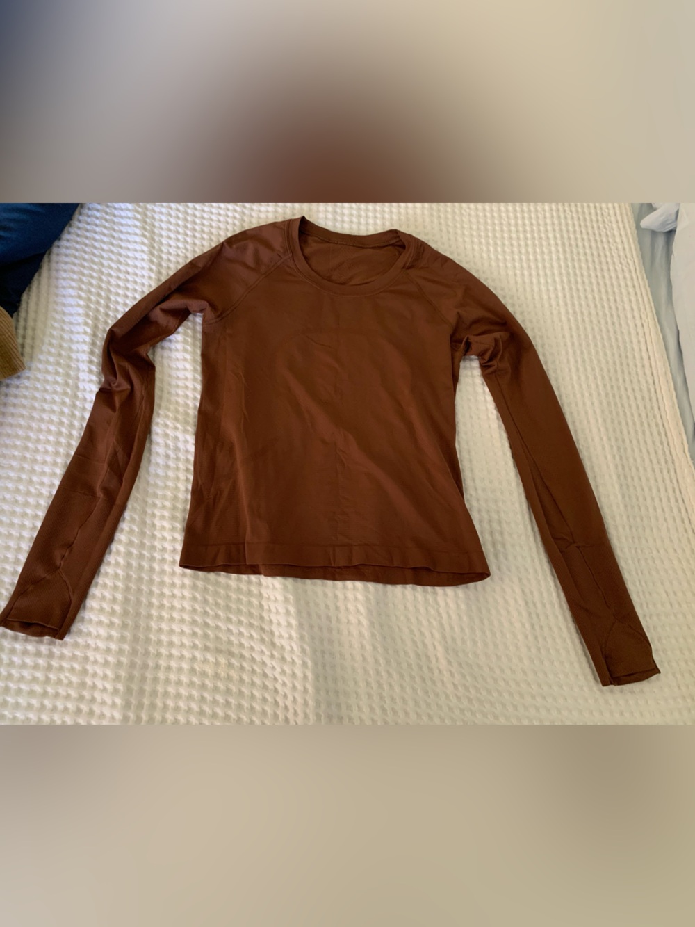 lululemon athletica Long-Sleeve Swiftly Top - Chestnut Brown Size 8 EUC
